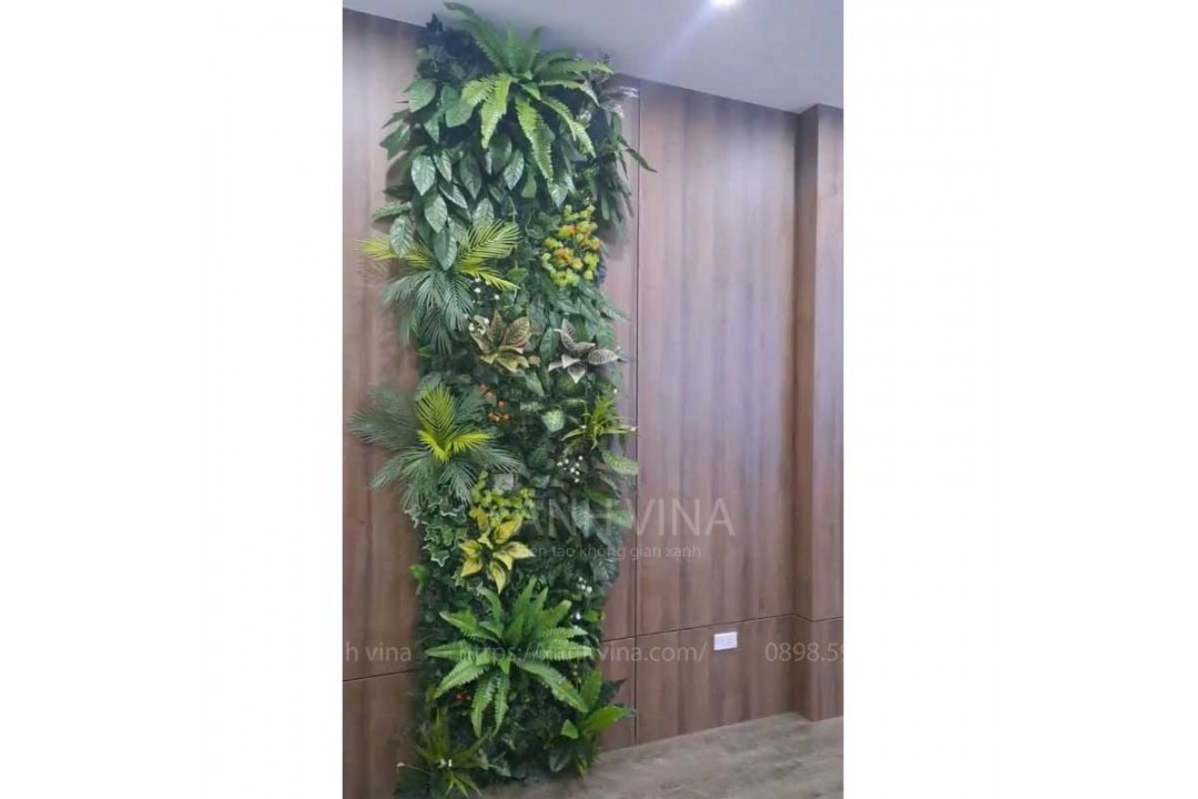 Thi công tường cây giả tại 30 Văn khê cho nội thất Smart